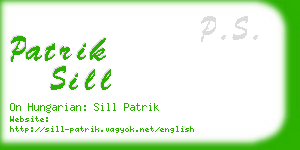 patrik sill business card